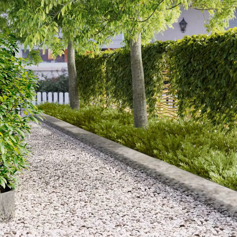 Set di 10 bordure per prato ornamentali vidaXL in acciaio color argento, L: 103 cm, H: 25 cm