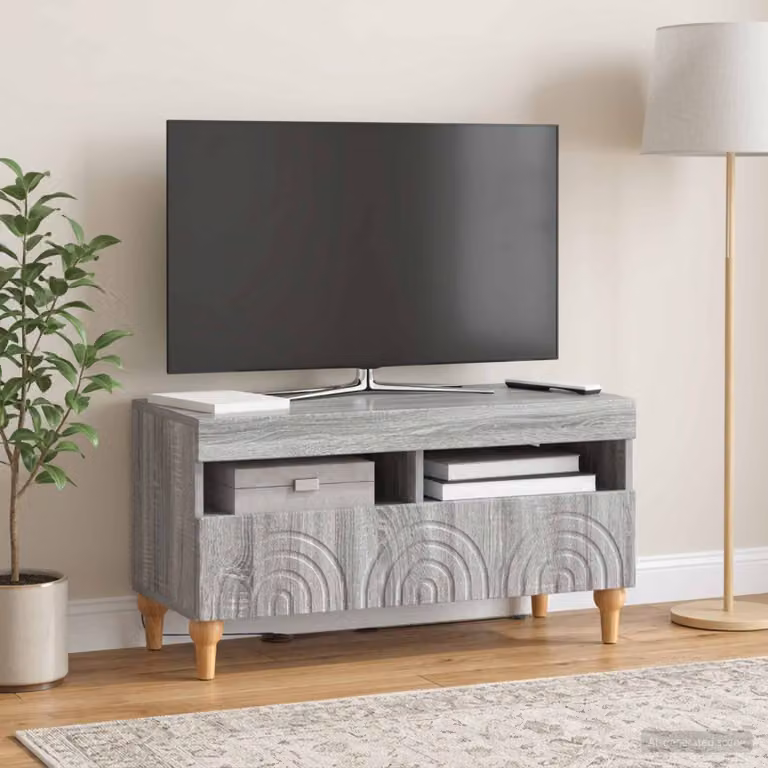 Mobile TV LED vidaXL ALKMAAR in legno Sonoma grigio L: 81 cm, P: 35 cm, H: 43 cm