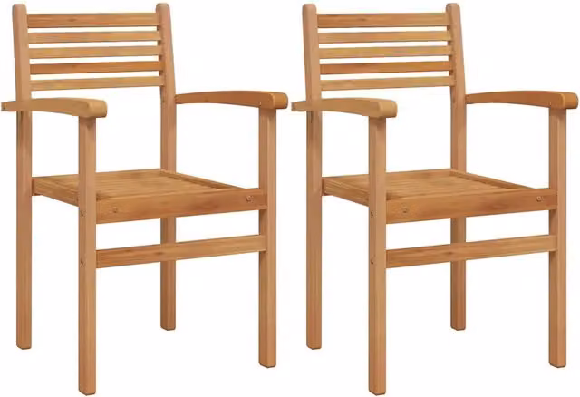 Sedia 2 pz | Sedie da Esterno Marrone 56 x 55 x 90.5 cm Legno di teak solido