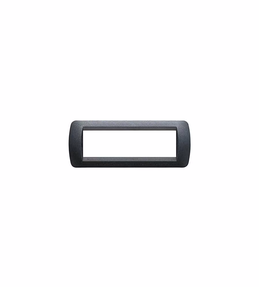 Bticino Living International - Placca 7P Plastica Acciaio Scuro