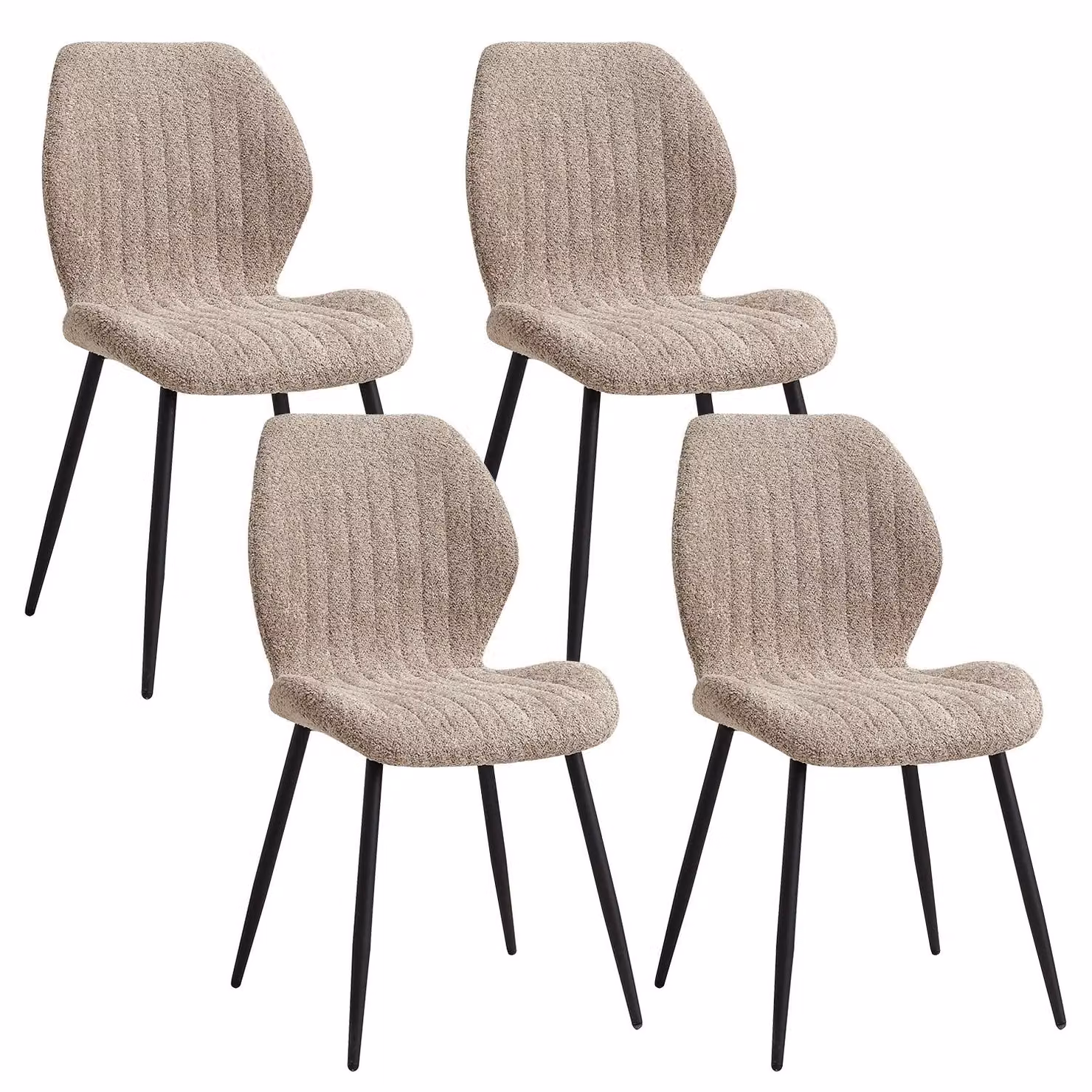Set di 4 sedie da pranzo - Sedie moderne per la cucina - Struttura in metallo - Design scandinavo minimalista - Adatte per sala da pranzo, cucina e soggiorno - Colore: marrone