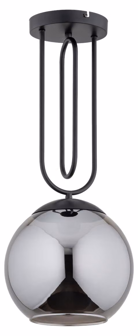 Lampada a sospensione RITA nero fumé 1xE27x15W vetro, dimensioni: 60x25x25 cm, IP20 Alfa