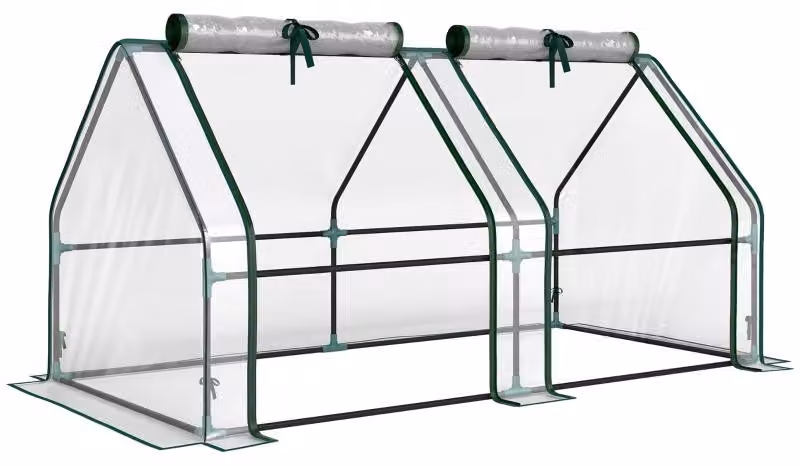 Serra a tunnel Moonbite, dimensioni 180 x 90 x 90 cm, serra per pomodori con 2 porte con cerniera, struttura in acciaio con rivestimento a polvere, ideale per balconi e terrazzi, realizzata in acciaio trasparente