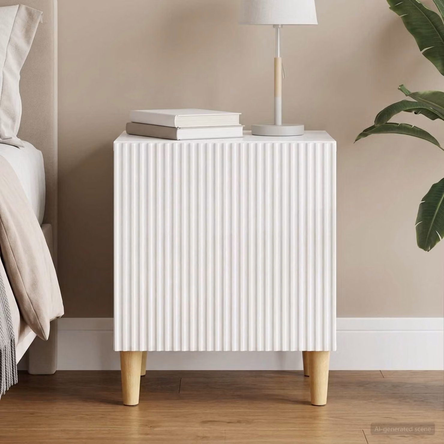 vidaXL Armadio da Notte Moderno Bianco Lucido L: 43 cm, P: 34,5 cm, H: 50 cm