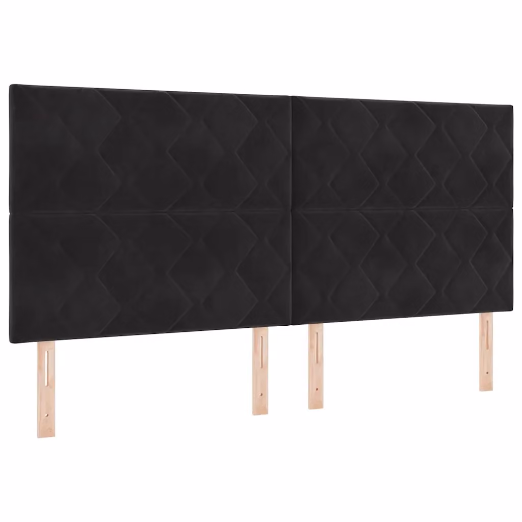 Letto matrimoniale moderno vidaXL in velluto nero con illuminazione LED sottostante L: 200 cm, P: 200 cm, H: 280 cm – 2