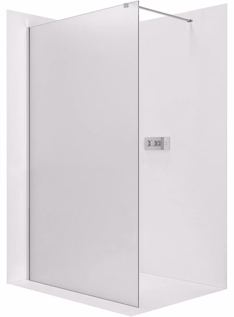 Pannello doccia angolare Walk-in Onyx Cube L/P - 8 mm - profilo quadrato - cromo, vetro opaco - 90x200 cm