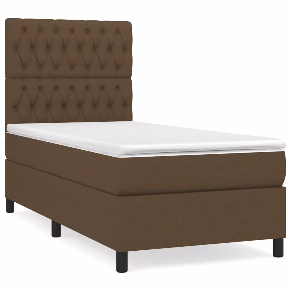 Letto Ibrido vidaXL con Giroletto a Molle e Materasso, Marrone e Bianco, L/P/H: 90 x 200 cm – 2