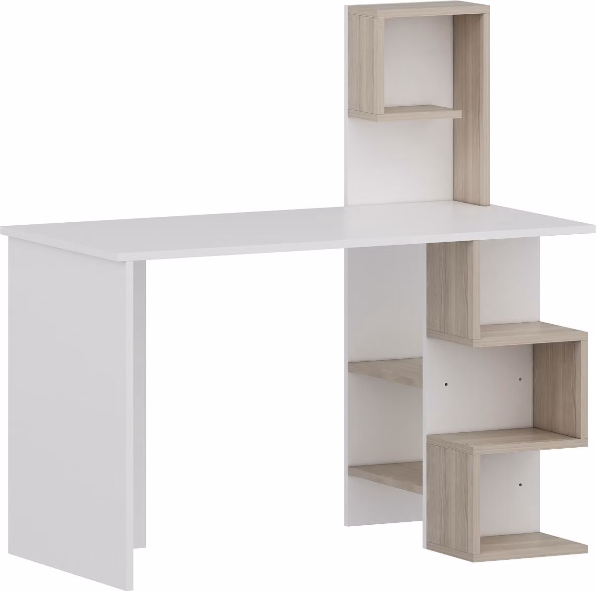 DERONI Scrivania - Scrivania per computer - Postazione di lavoro per ufficio domestico - Camera dei bambini o dei ragazzi dal design moderno (bianco/Avola)