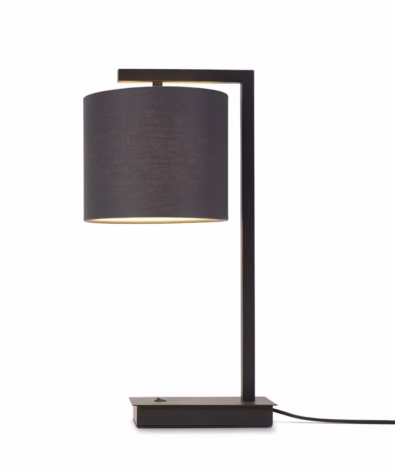si tratta di RoMi - Lampada da tavolo Boston - Nero/Nero - 18x18x44cm Lampada da tavolo - Lampada da comodino, soggiorno, camera da letto