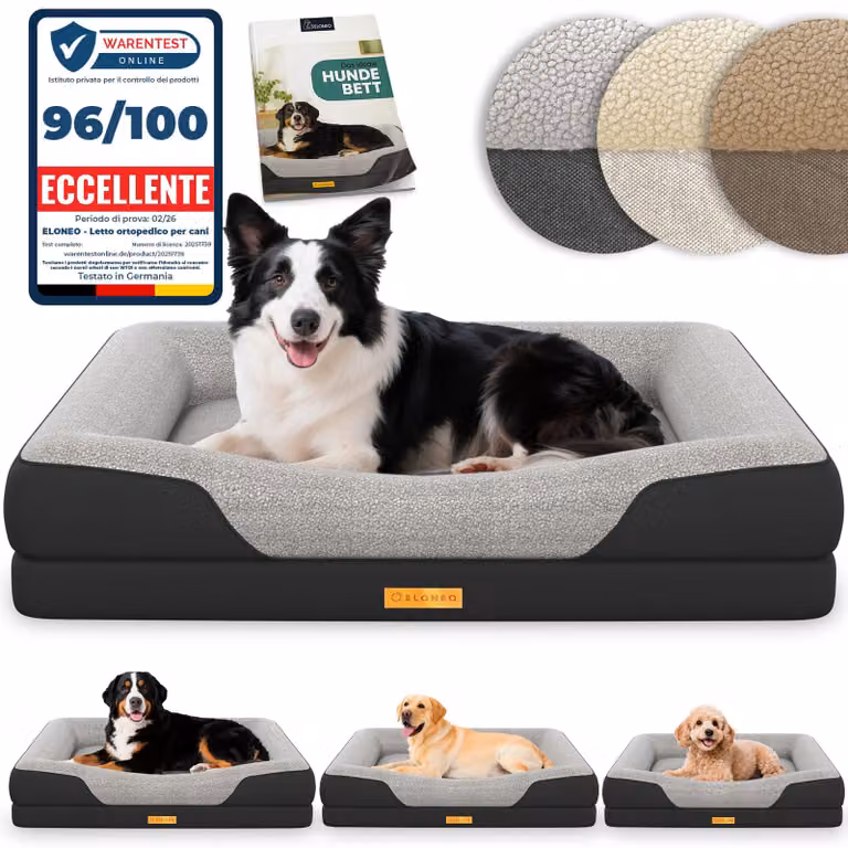 ELONEO Letto ortopedico per cani, taglia M - Nero