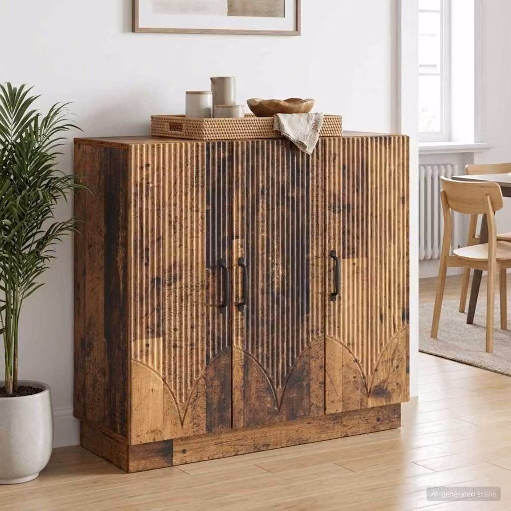 Credenza moderna vidaXL in legno ingegnerizzato marrone L: 89 cm, P: 34,5 cm, H: 77 cm