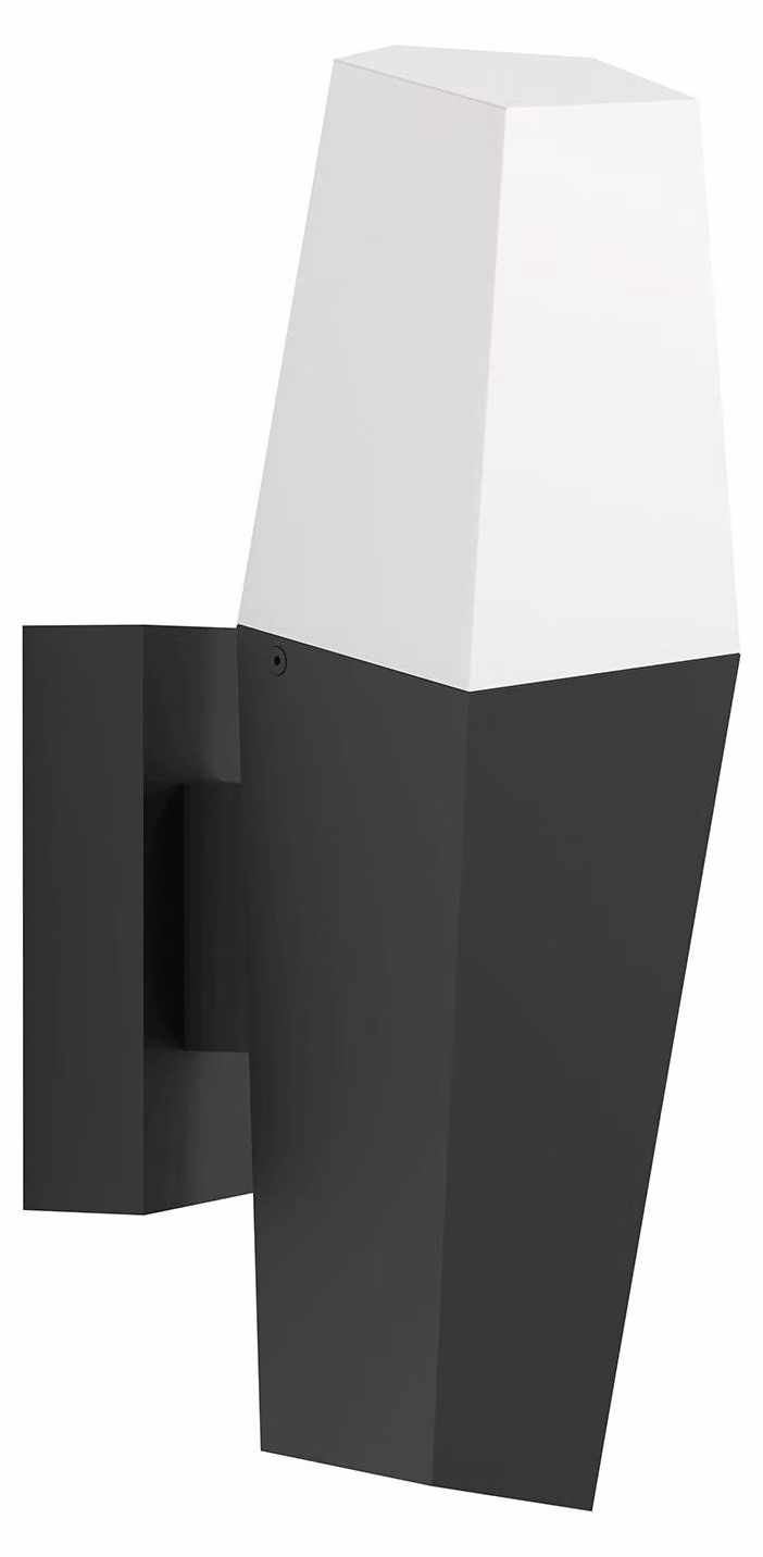 Applique Esterno Moderna Farindola Acciaio Nero Policarbonato Bianco E27