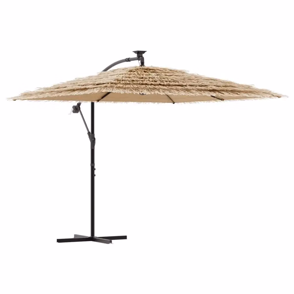 Ombrellone da giardino Videx con LED e palo in acciaio marrone L: 246 cm, P: 246 cm, H: 230 cm – 2