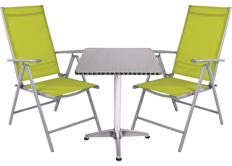 Set da bistrot 3 pezzi Alluminio - Tessile / Lime