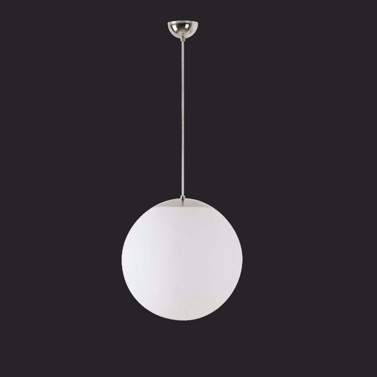 OSMONT ADR68343 ADRIA S3 apparecchio a sospensione in vetro acciaio inox lucido / bianco IP40 3000 K 27W LED combinazione di emergenza 1 h