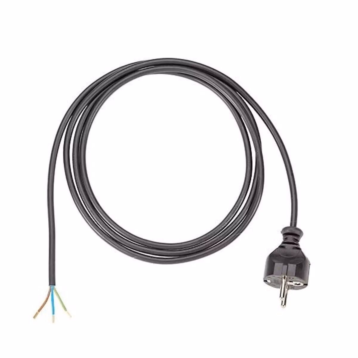 Cavo di alimentazione BACHMANN H03VV-F 3G0,75, confezionato singolarmente, nero, 3 m