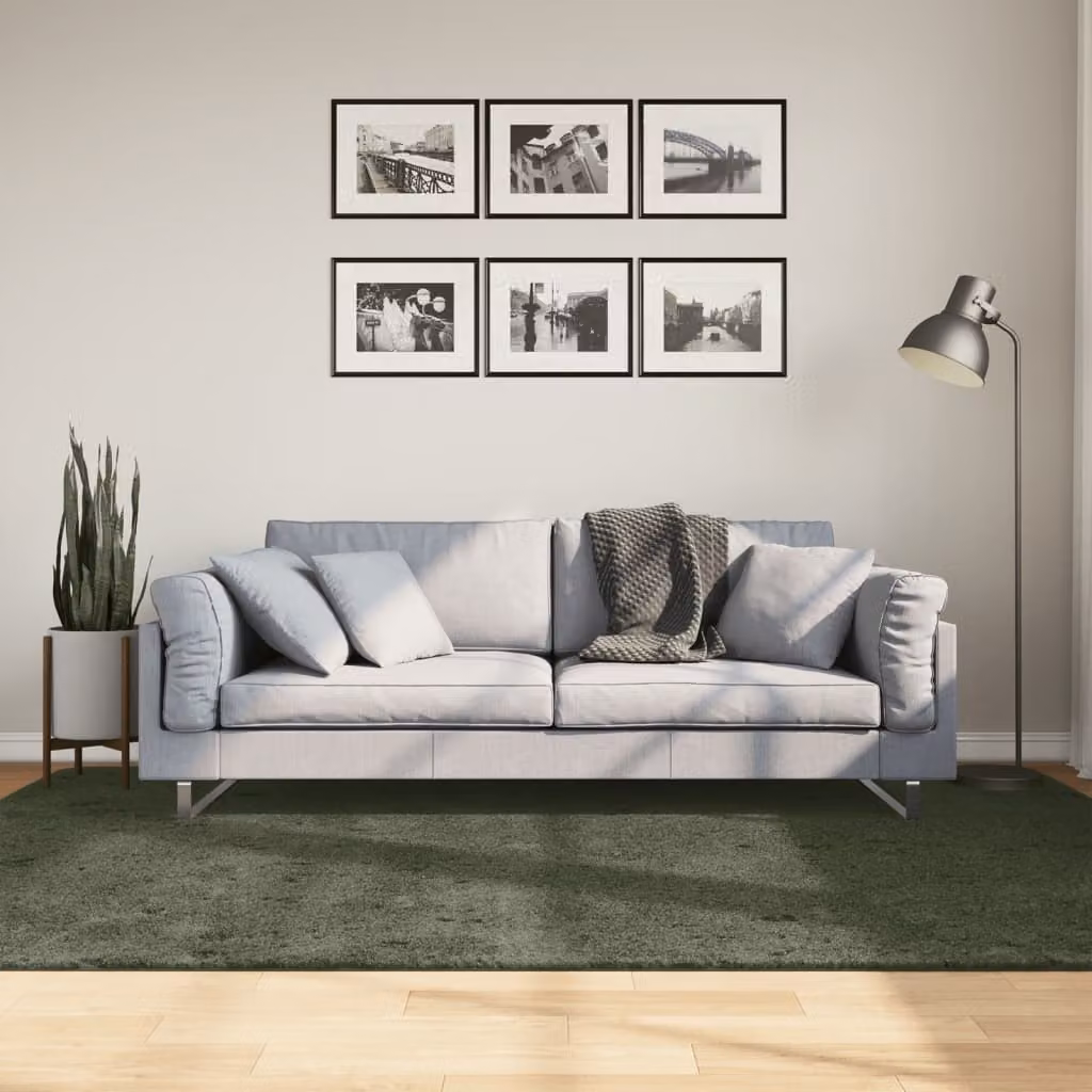vidaXL Tappeto HUARTE a Pelo Corto Verde Bosco, Lavabile e Antiscivolo, L: 230 cm x P: 160 cm