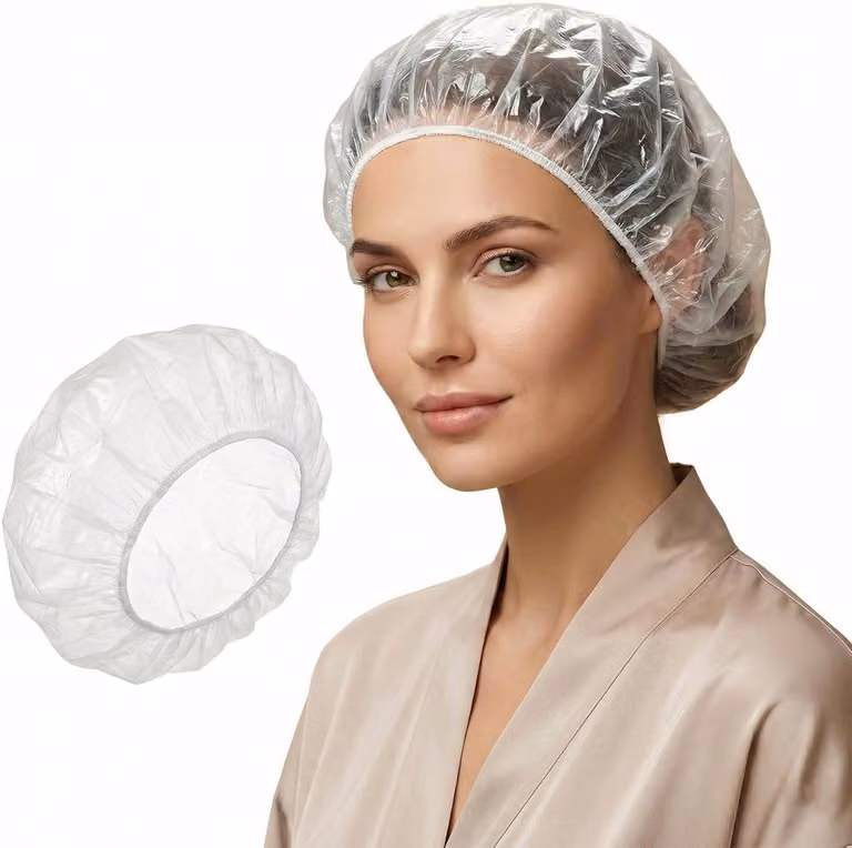 Copricapelli monouso, extra grandi, diametro 49 cm, confezione da 100 pezzi, impermeabili, ideali per bagno e spa