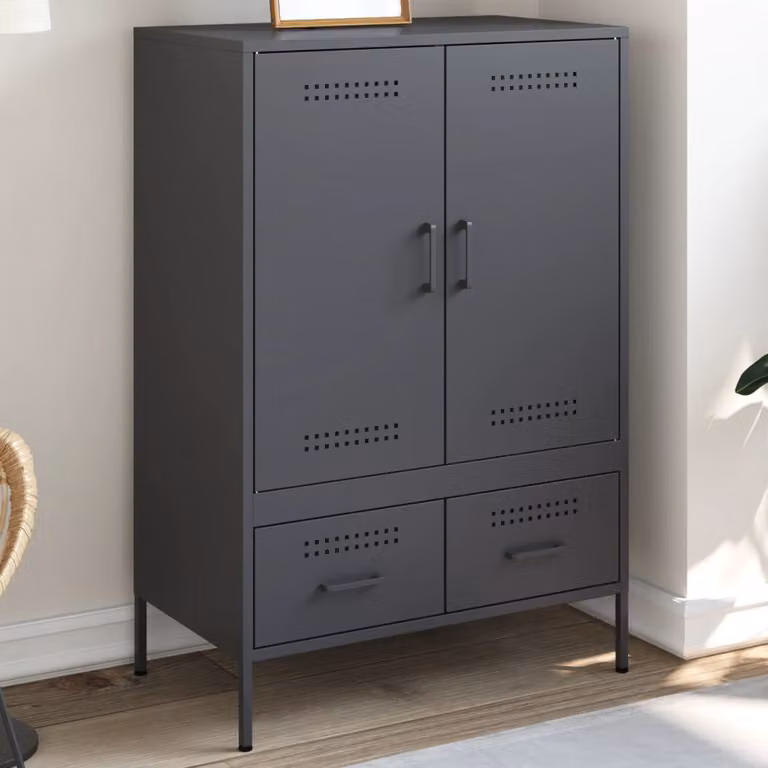 Credenza Industrial vidaXL in Metallo Antracite L: 68 cm, P: 39 cm, H: 101,5 cm