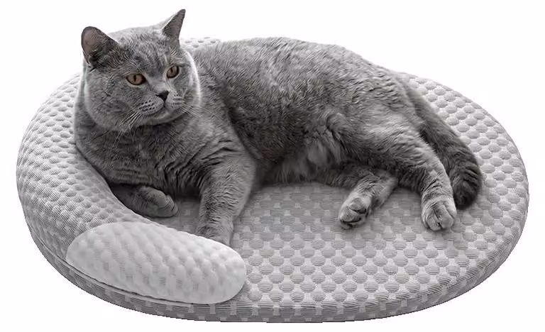 Cuccia per cani fresca, con design traspirante, supporto ergonomico, color grigio chiaro, taglia L