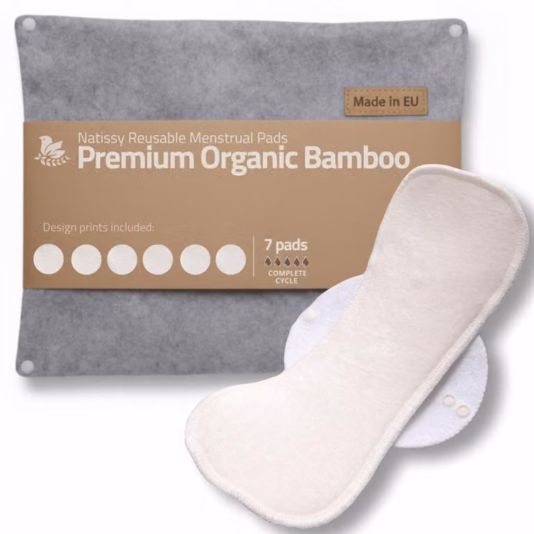 Set di 7 assorbenti lavabili in bambù, riutilizzabili
