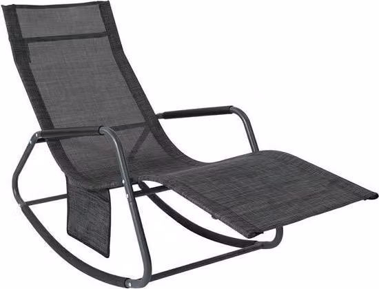 Sedia da giardino ergonomica Simpletrade con braccioli in textilene e acciaio color grigio