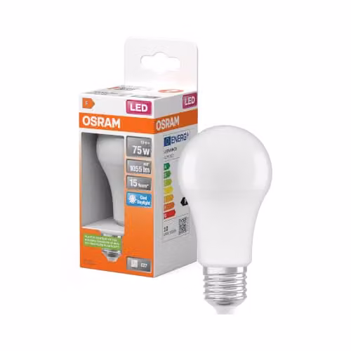 Lampadina LED Osram ricambio 75W E27 Forma A 6500K Luce diurna fredda Opaca