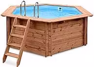 Piscina fuori terra rettangolare in legno JARDIN 354 color marrone PISCINE ITALIA
