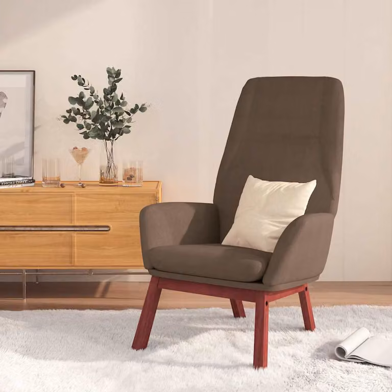 Sedia Relax vidaXL in tessuto con braccioli, colore tortora/beige/grigio/marrone