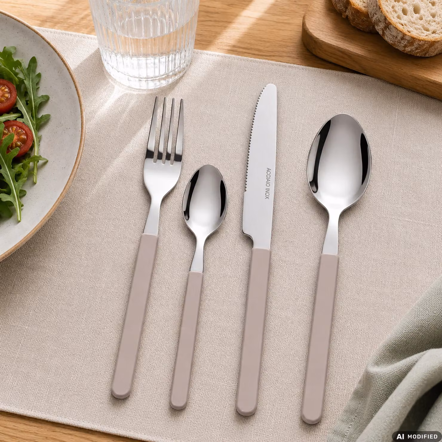 Gusto Casa Servizio Posate Calendula Beige in Acciaio Inox e Plastica, 16 Pezzi con Contenitore – 2