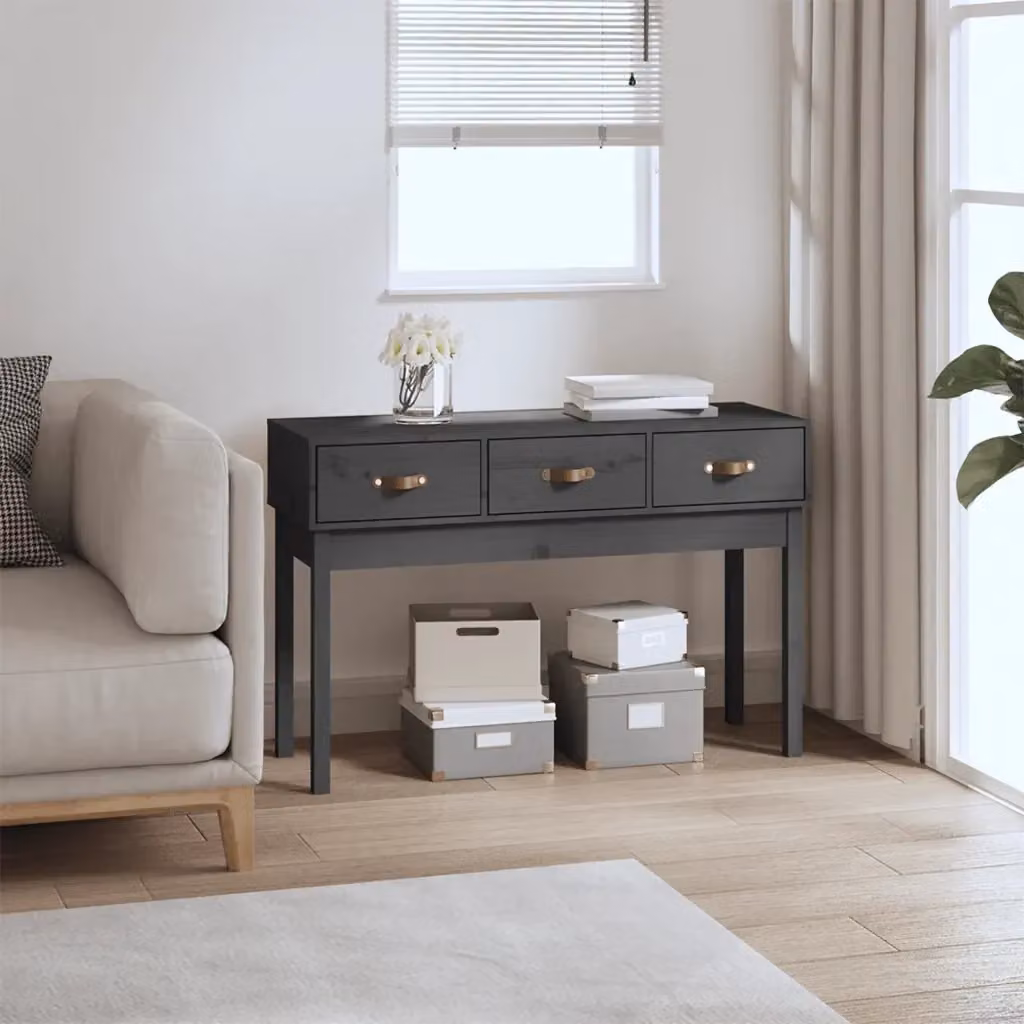 Tavolo Consolle DESIGN IN in Legno Massello di Pino Grigio L: 114 cm, P: 40 cm, H: 75 cm – 2