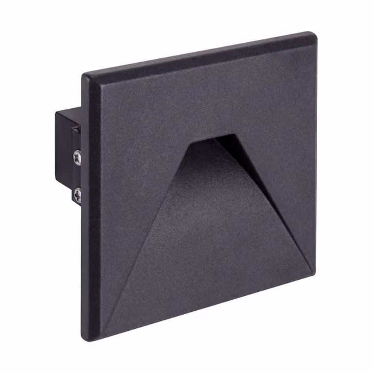 Lampada a LED per gradini, lampada da scala, montaggio da incasso, applique per interni ed esterni, colore nero, forma squadrata, luce bianca neutra
