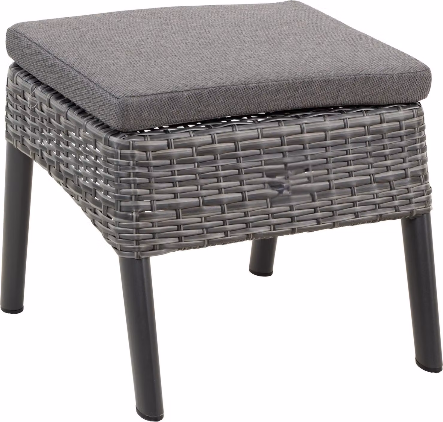 Sgabello - 53x55x39 cm - Alluminio - Olefina - Lavorazione a vimini