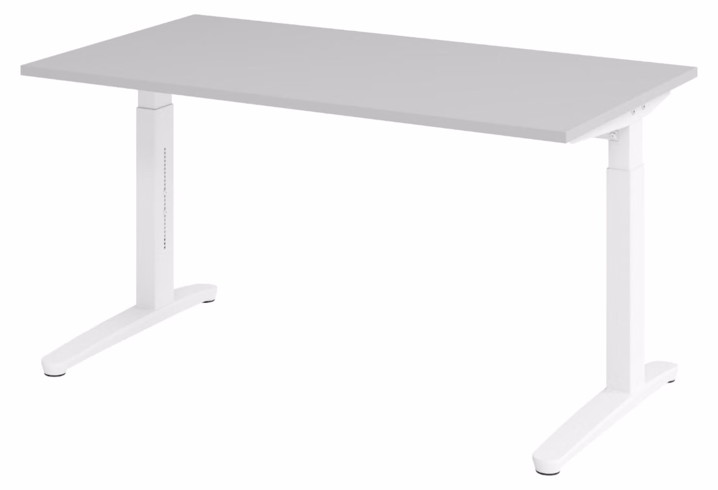 Scrivania bümö Serie XB - Finitura: grigio, struttura: bianco, dimensioni: 140 x 80 cm
