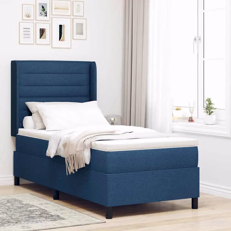 Letto ibrido con materasso vidaXL in tessuto blu L 200 cm x P 100 cm