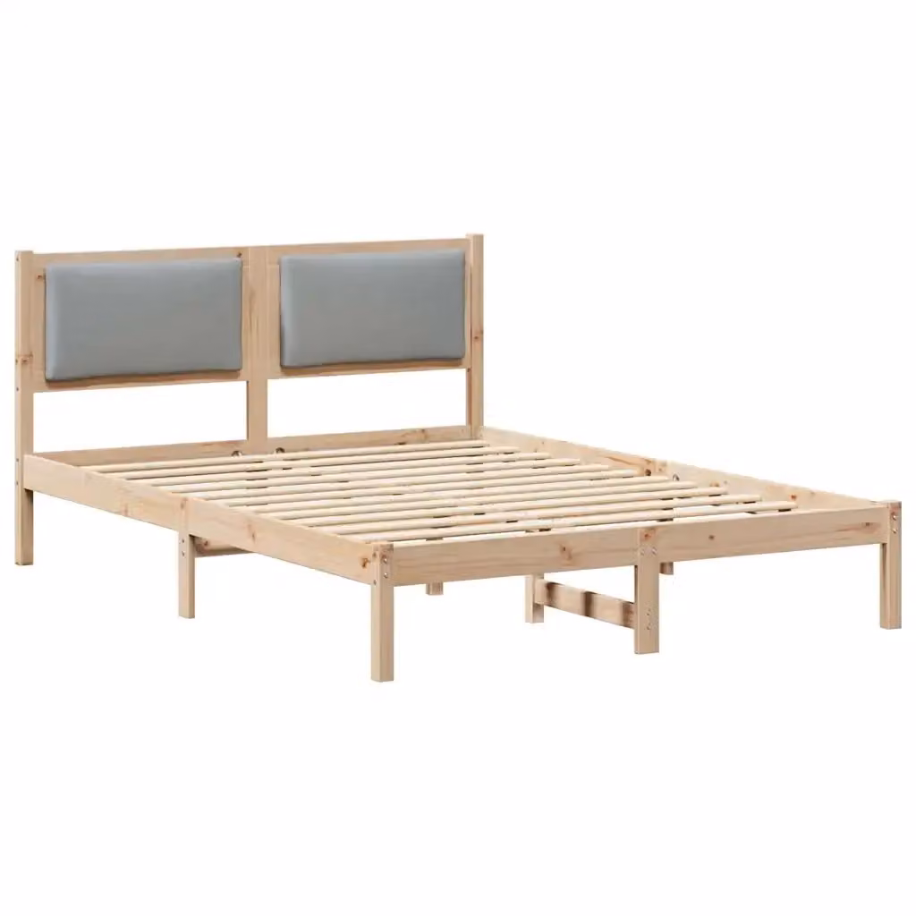 Struttura letto in pino massello vidaXL Grigio, L/P/H: 155.5 x 150 x 205.5 cm – 2