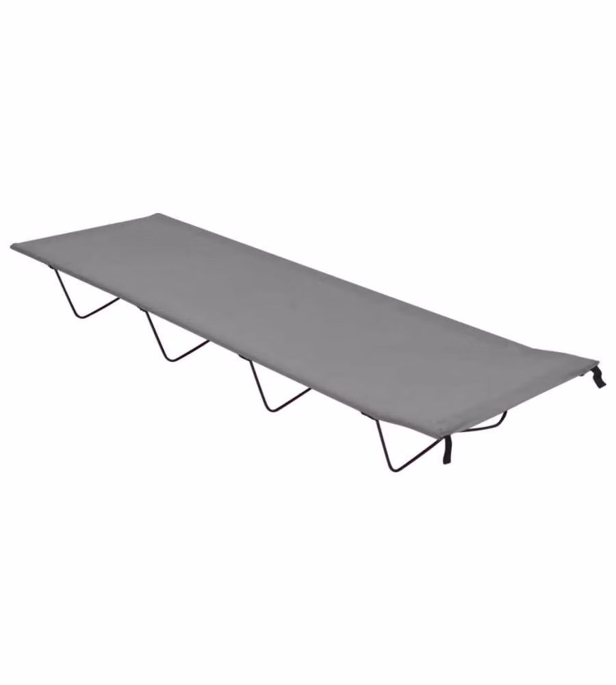 Lettini Campeggio 2pz 180x60x19cm Tessuto Oxford Acciaio Grigio