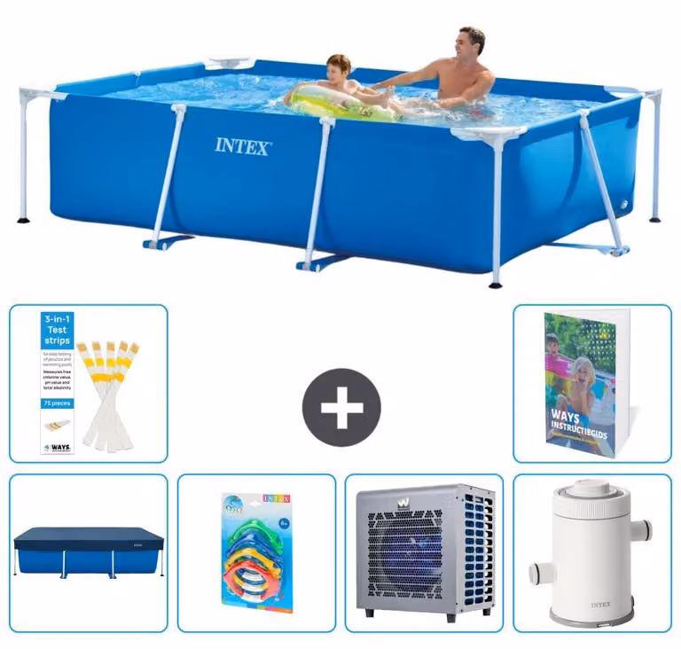 Piscina fuori terra rettangolare - 260x160x65 cm - composta da 5 elementi - modello S164