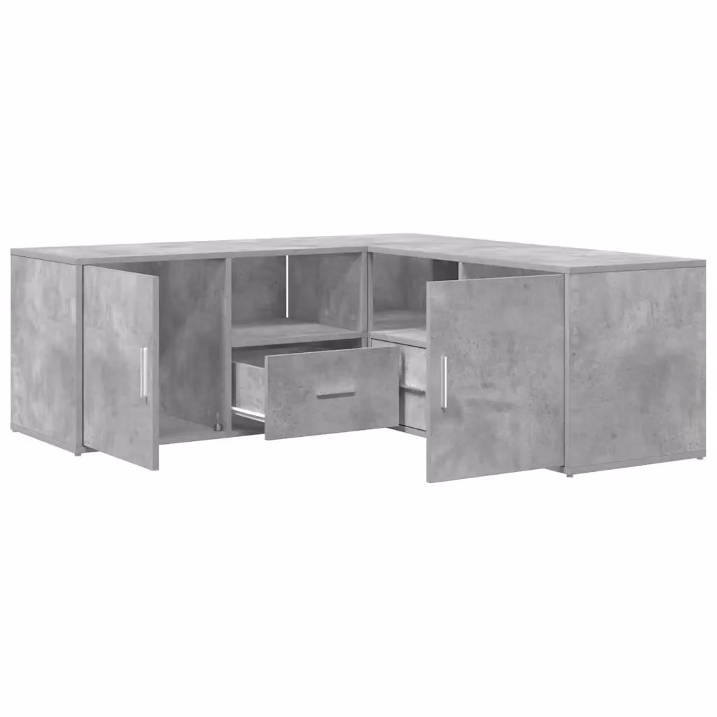 Mobile Angolare Moderno vidaXL Grigio con Pannello Posteriore in MDF e Legno L/P/H: 200 x 40 x 45 cm – 2