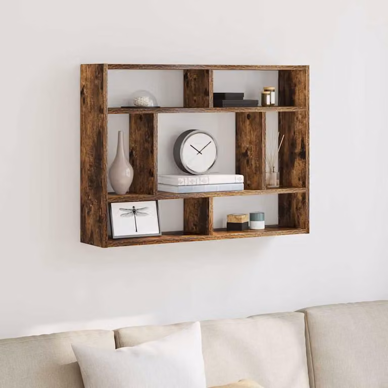 vidaXL Mensola a Muro Moderna in Legno Multistrato e MDF, Colore Marrone, L 75 x P 16 x H 55 cm