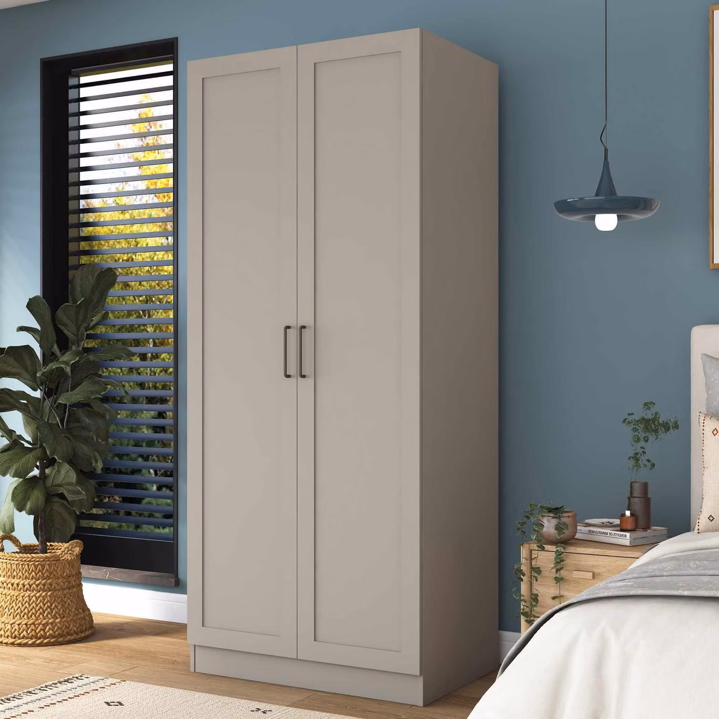Skye Decor, armadio di alta qualità, color sabbia, dimensioni 90x210x57,5 cm | 100% melaminico