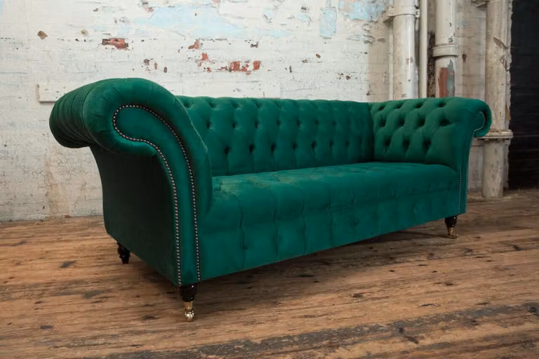 Sofagarnitur 3+2+1,5 Sitzer Set Design Sofas Polster Couchen Samt Chesterfield