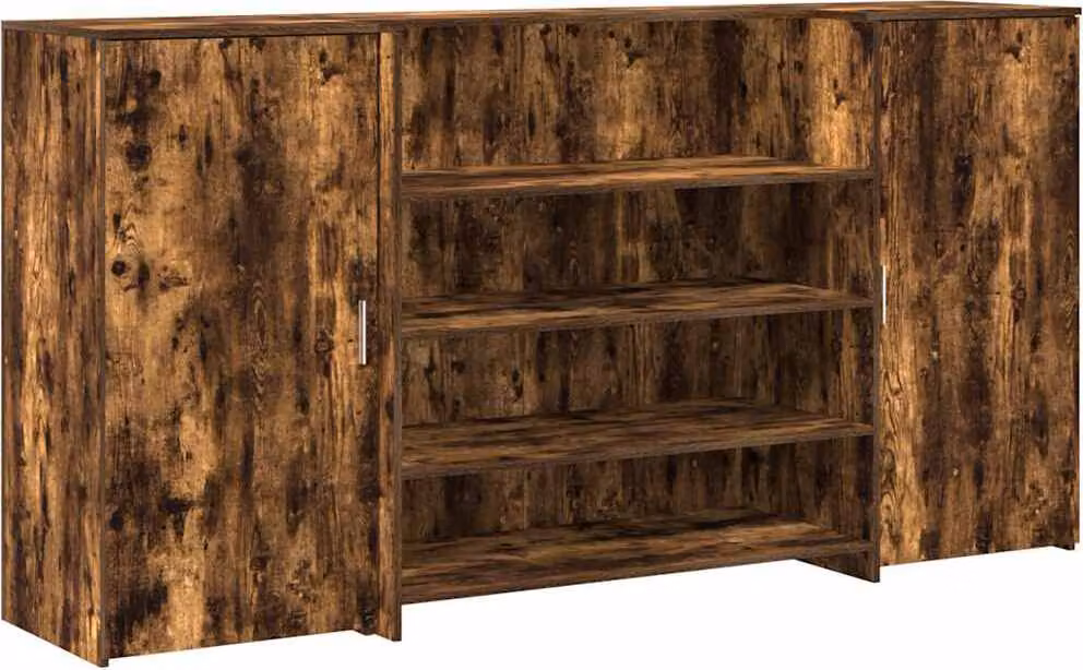 Banco Reception Rovere Fumo 200x50x103,5cm in Legno Multistrato