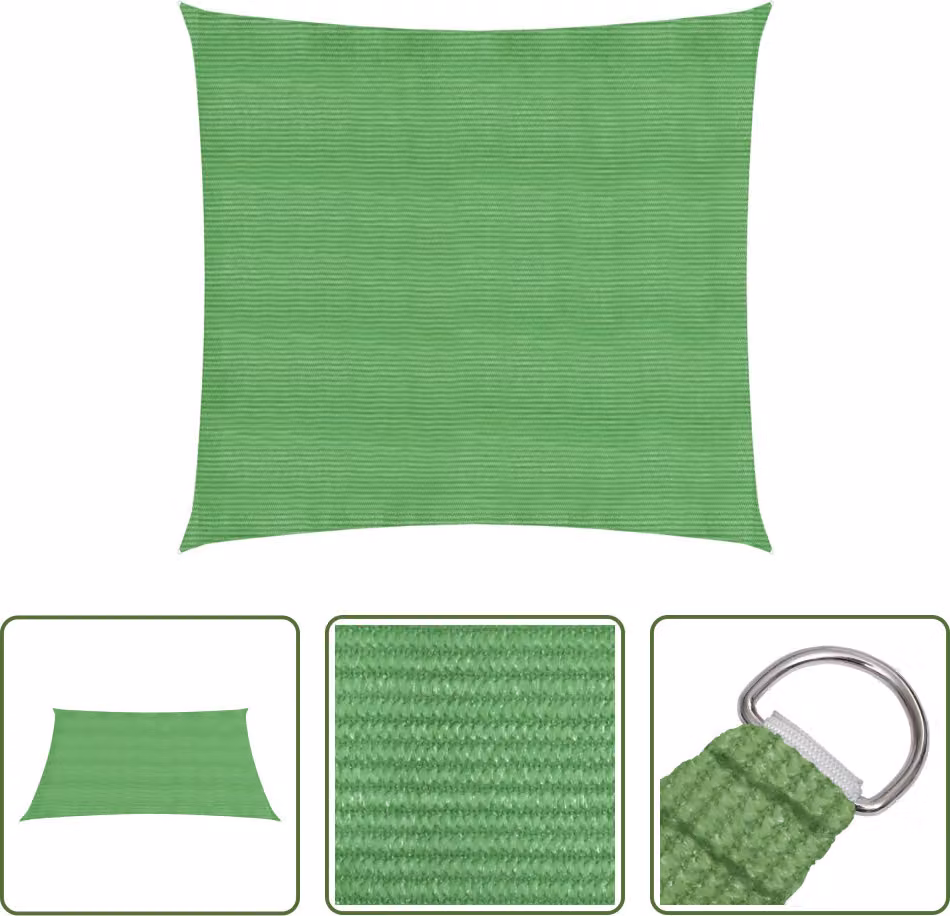 The Living Store Tenda da sole 160 g/m² Verde chiaro 4x4 m HDPE