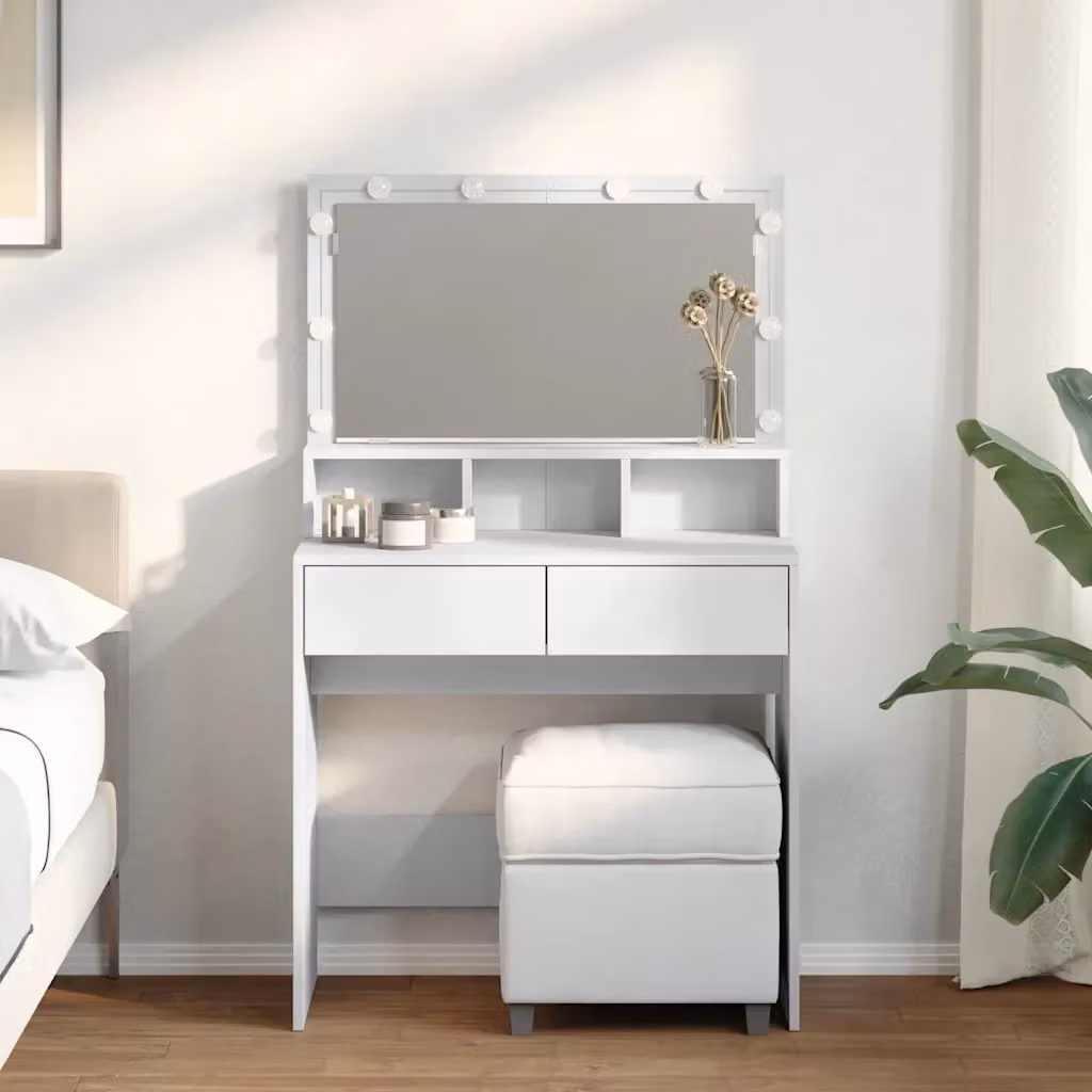 Toeletta Hollywood con LED Bianca L: 80 cm, P: 41 cm, H: 134,5 cm – 2
