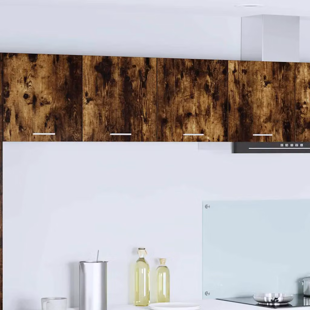 Armadio pensile da cucina moderno vidaXL in rovere fumé marrone con ante a battente e ripiani interni L/P/H: 80 x 31 x 40 cm