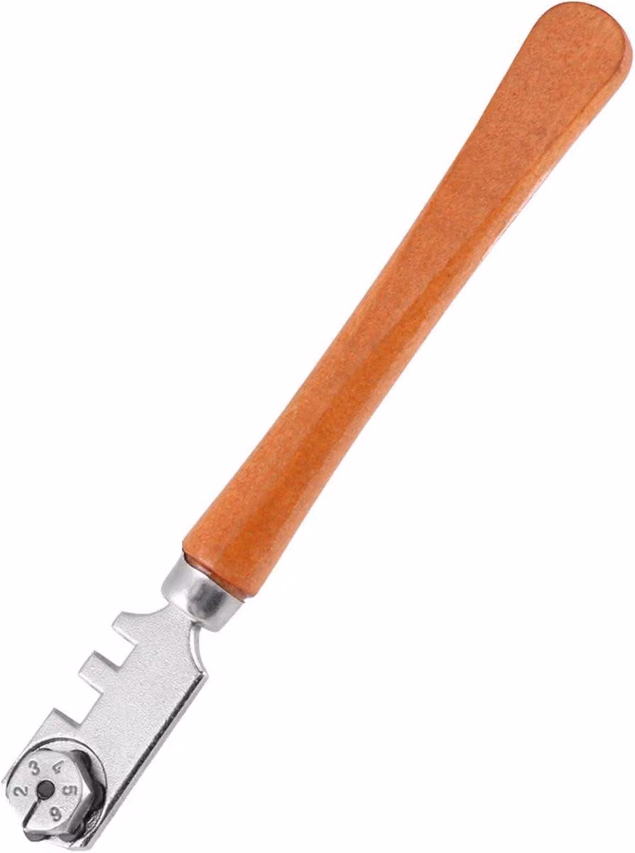 Tagliavetro professionale da 130 mm con manico in legno, ideale per tagliare il vetro