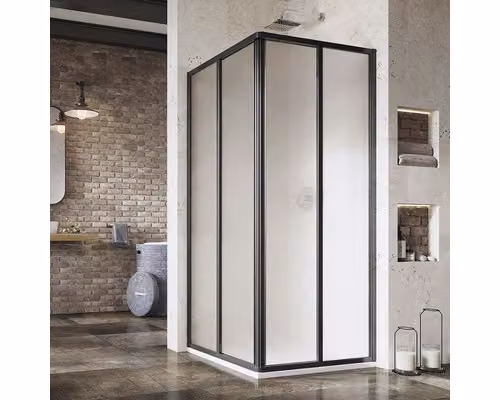 Un lato della cabina doccia RAVAK SRV2-90 195 S nero+Grape 14V703O2ZG