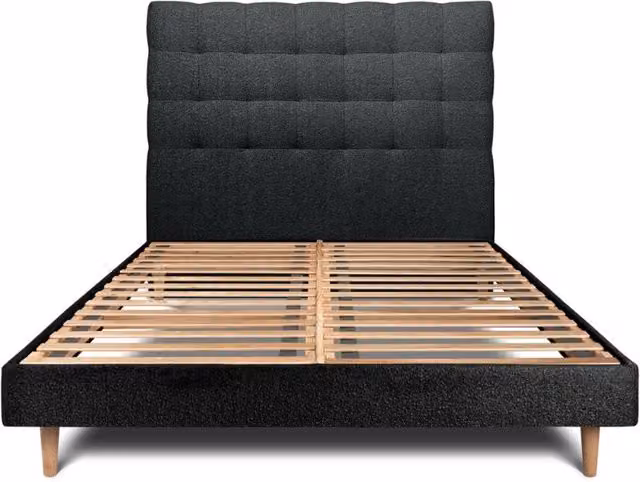 Letto 200x200 cm con testata imbottita - tessuto bouclé