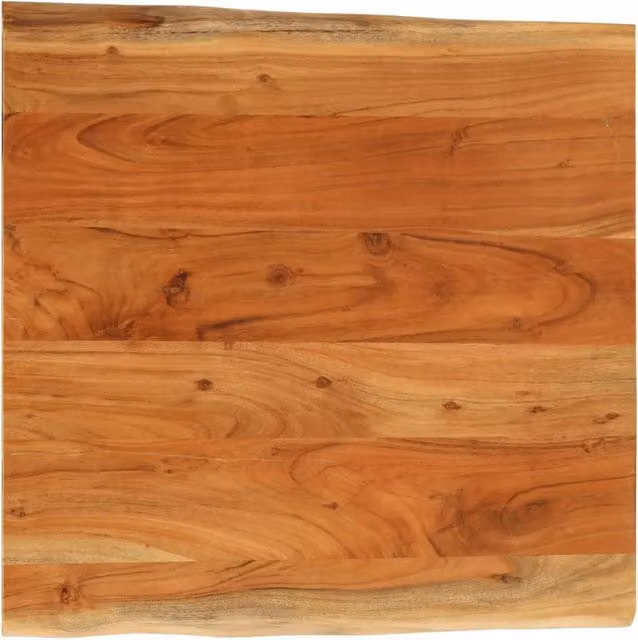Piano Tavolo 80x80x3,8 cm Quadrato Massello Acacia Bordi Vivi 370650